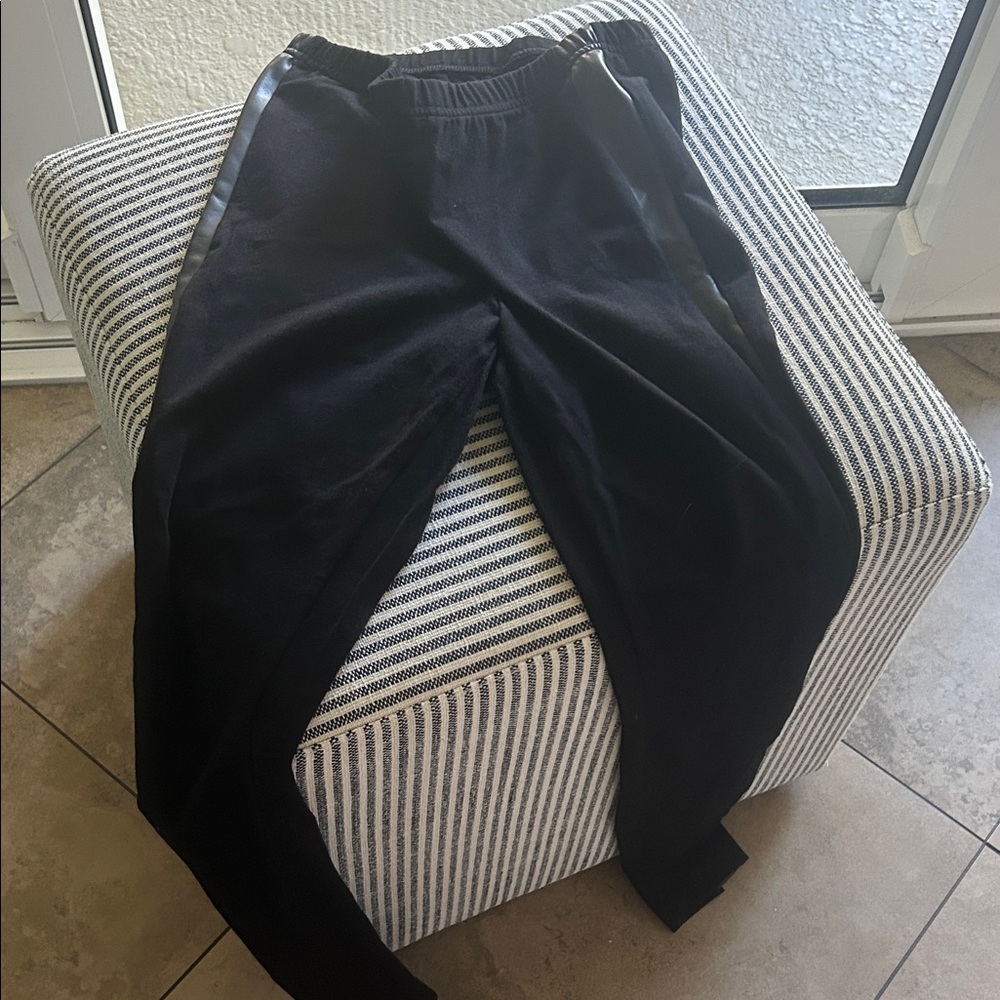 Black Track Pants with Side Stripe